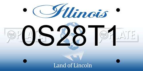 0S28T1 Illinois License Plate