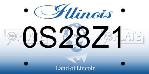 0S28Z1 Illinois License Plate