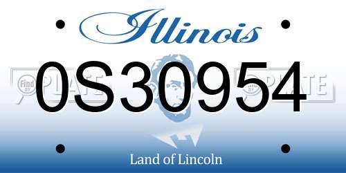 0S30954 Illinois License Plate