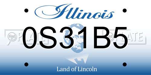 0S31B5 Illinois License Plate