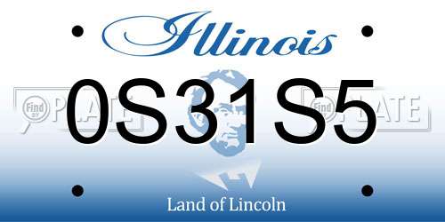 0S31S5 Illinois License Plate
