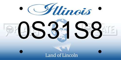 0S31S8 Illinois License Plate
