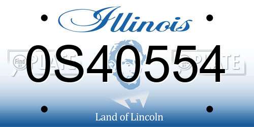 0S40554 Illinois License Plate
