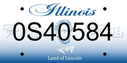 0S40584 Illinois License Plate