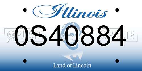 0S40884 Illinois License Plate