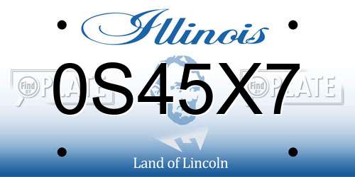 0S45X7 Illinois License Plate