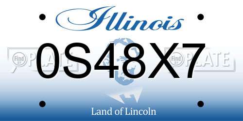 0S48X7 Illinois License Plate