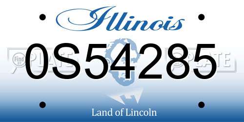 0S54285 Illinois License Plate