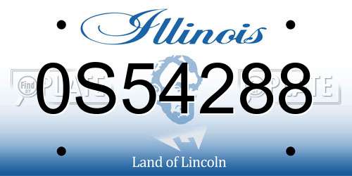 0S54288 Illinois License Plate