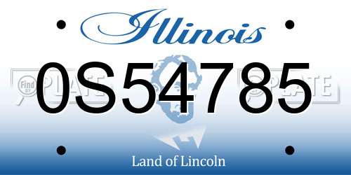0S54785 Illinois License Plate
