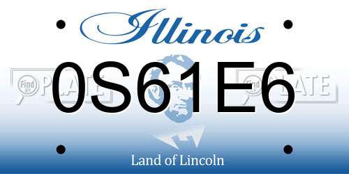 0S61E6 Illinois License Plate