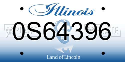 0S64396 Illinois License Plate