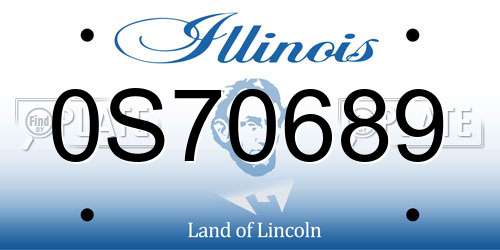 0S70689 Illinois License Plate
