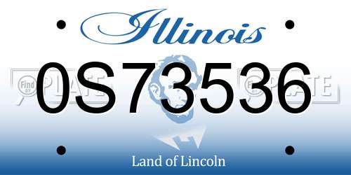0S73536 Illinois License Plate