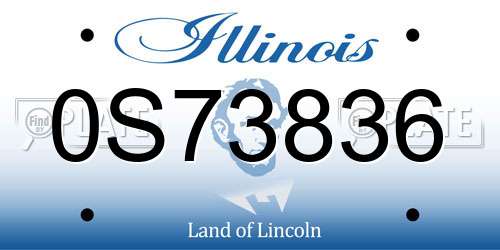 0S73836 Illinois License Plate