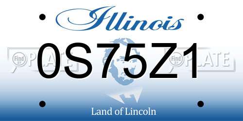 0S75Z1 Illinois License Plate