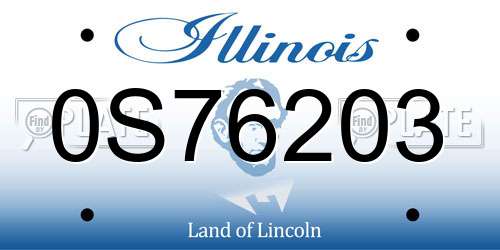 0S76203 Illinois License Plate