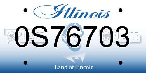 0S76703 Illinois License Plate