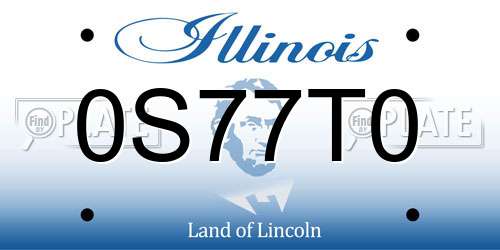 0S77T0 Illinois License Plate
