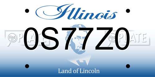 0S77Z0 Illinois License Plate