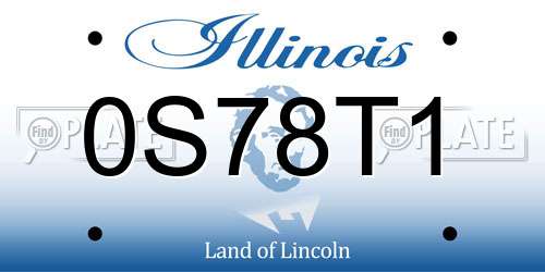 0S78T1 Illinois License Plate
