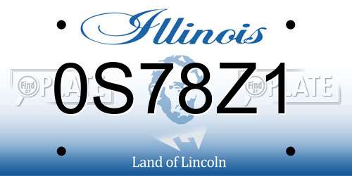 0S78Z1 Illinois License Plate