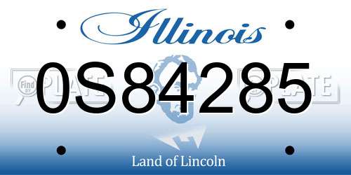 0S84285 Illinois License Plate