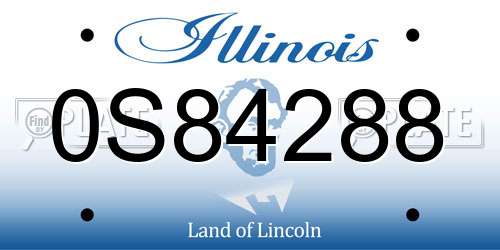0S84288 Illinois License Plate