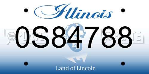 0S84788 Illinois License Plate