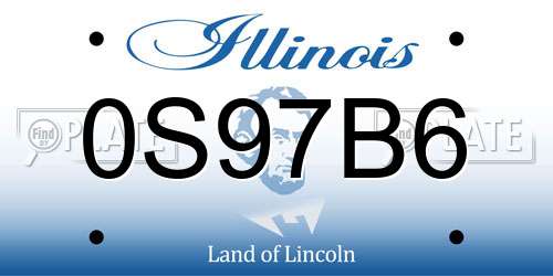 0S97B6 Illinois License Plate