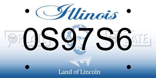 0S97S6 Illinois License Plate