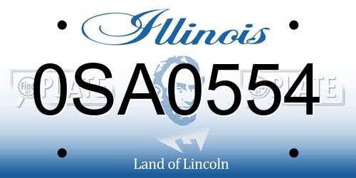 0SA0554 Illinois License Plate