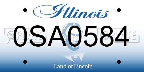 0SA0584 Illinois License Plate
