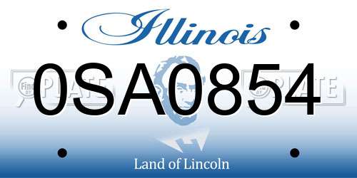 0SA0854 Illinois License Plate