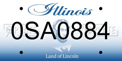 0SA0884 Illinois License Plate
