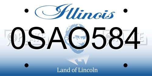 0SAO584 Illinois License Plate