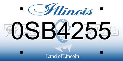 0SB4255 Illinois License Plate