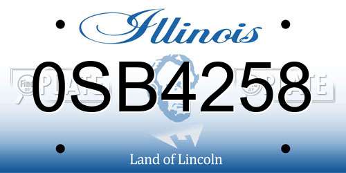 0SB4258 Illinois License Plate