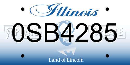 0SB4285 Illinois License Plate
