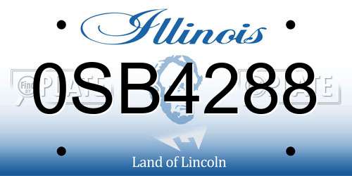 0SB4288 Illinois License Plate