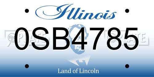 0SB4785 Illinois License Plate