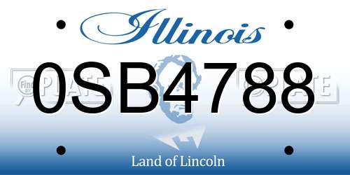 0SB4788 Illinois License Plate