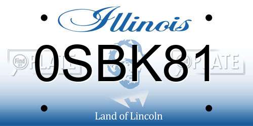0SBK81 Illinois License Plate