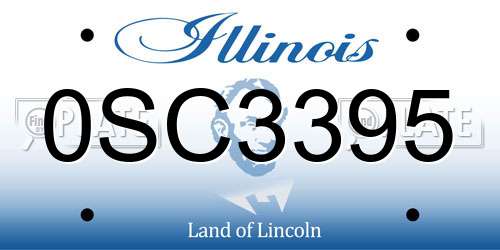 0SC3395 Illinois License Plate