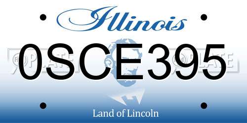 0SCE395 Illinois License Plate