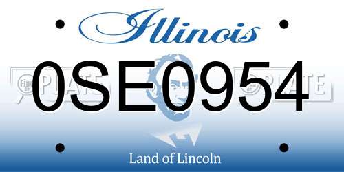 0SE0954 Illinois License Plate
