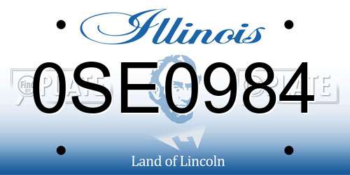 0SE0984 Illinois License Plate