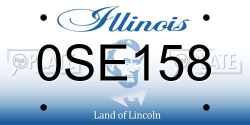 0SE158 Illinois License Plate