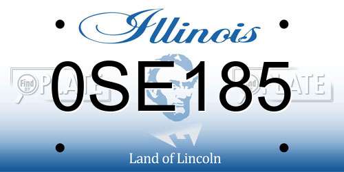 0SE185 Illinois License Plate