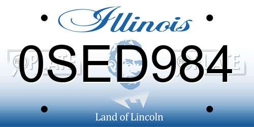 0SED984 Illinois License Plate